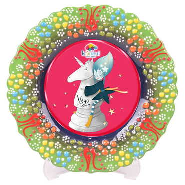 Theme Park Themed Turkish Ceramic Plate With Epoxy 12 Cm - 10