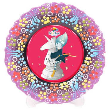 Theme Park Themed Turkish Ceramic Plate With Epoxy 18 Cm - 7