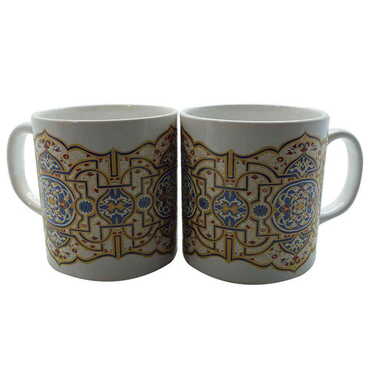 Tile Pattern Themed Custom Printed Ceramic Coffee Mug 82x90 mm - 5