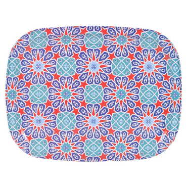 Tile Pattern Themed Custom Printed Metal Tin Tray - 5