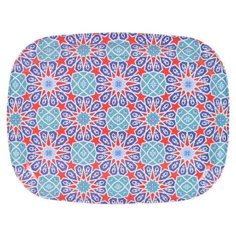 Tile Pattern Themed Custom Printed Metal Tin Tray - 5