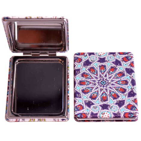 Tile Pattern Themed Custom Printed Rectangle Pocket Mirror - 10