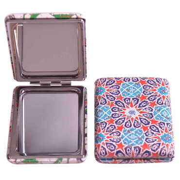 Tile Pattern Themed Custom Printed Rectangular Curved Pocket Mirror - 10