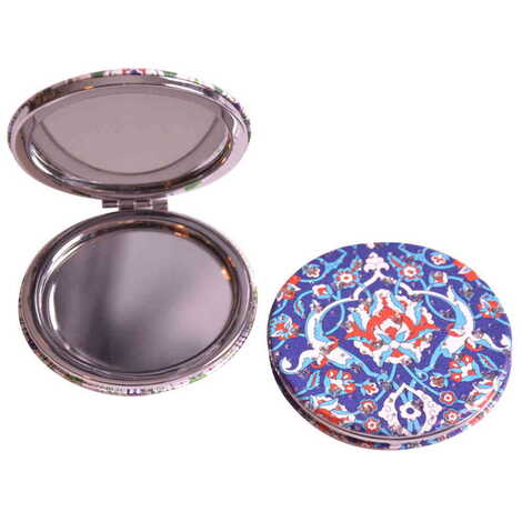 Tile Pattern Themed Custom Printed Round Pocket Mirror - 13