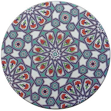 Tile Pattern Themed Customised Metal Tin Coaster 90 mm - 7