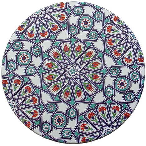 Tile Pattern Themed Customised Metal Tin Coaster 90 mm - 7