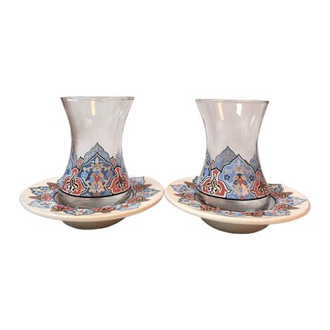 Tile Pattern Themed Dual Asena Tea Set - 7