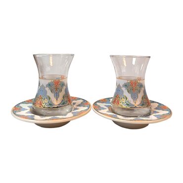 Tile Pattern Themed Dual Asena Tea Set - 8