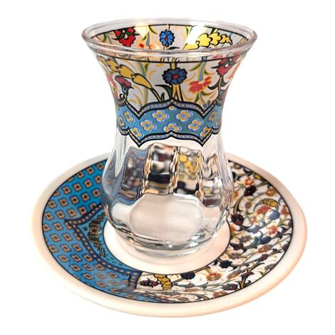 Tile Pattern Themed Dual Pearl Tea Set - 9