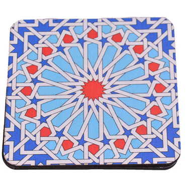 Tile Pattern Themed Wooden Customised Souvenir Coaster Set of 2 pcs 90 mm - 3