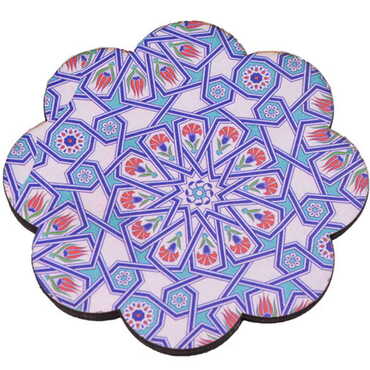 Tile Pattern Themed Wooden Customised Souvenir Coaster Set of 4 pcs 90 mm - 5