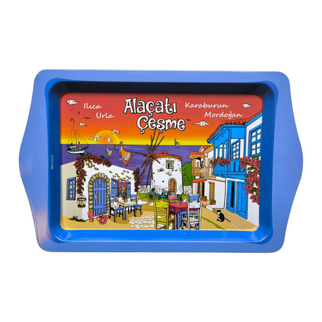 Toptan Alaçatı Temalı Tepsi Çift Yön Baskılı (23*30 Cm)