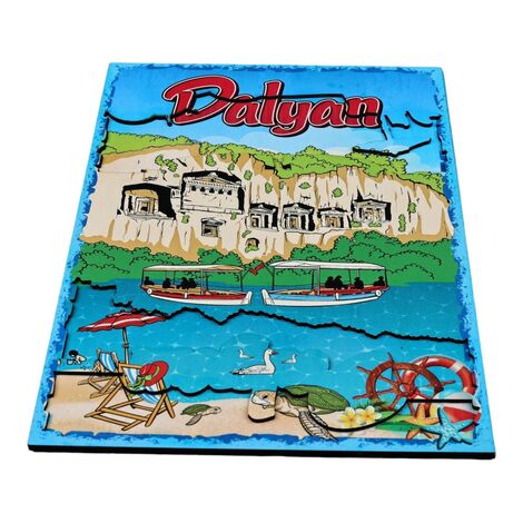 Toptan Dalyan Temalı Myros 20*29 Cm Ahşap Tabela - 7