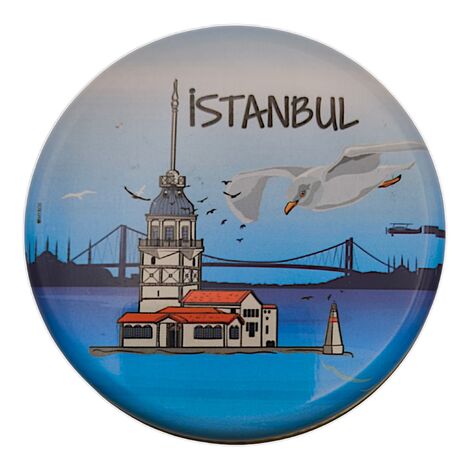 Toptan İstanbul Temalı Myros Metal Kutu Mum 73x35 mm - 6