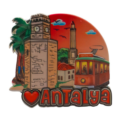 Toptan Myros Antalya Temalı Yöresel Polyester Magnet - 10