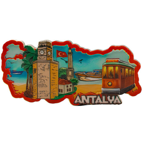 Toptan Myros Antalya Temalı Yöresel Polyester Magnet - 12