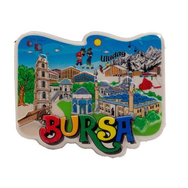 Toptan Myros Bursa Temalı Yöresel Polyester Magnet - Myros