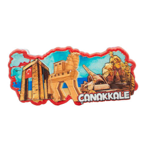 Toptan Myros Çanakkale Temalı Yöresel Polyester Magnet - 7