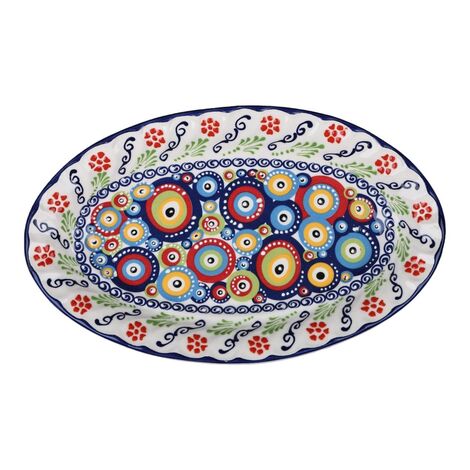 Toptan Nazar Temalı Oval Kayik Tabak 30x18x4 Cm - 2