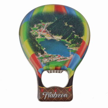 Trabzon Themed Baloon Shaped Metal Magnetic Bottle Opener 102x73 mm - 4