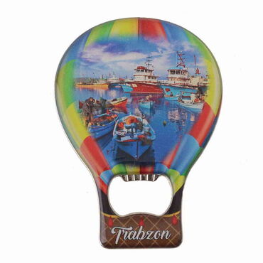 Trabzon Themed Baloon Shaped Metal Magnetic Bottle Opener 102x73 mm - 5