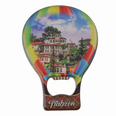 Trabzon Themed Baloon Shaped Metal Magnetic Bottle Opener 102x73 mm - 7