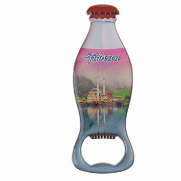 Trabzon Themed Coke Bottle Shaped Metal Magnetic Bottle Opener 120x41 mm - 6