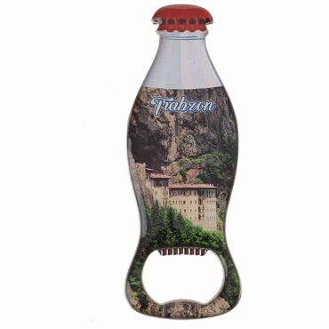 Trabzon Themed Coke Bottle Shaped Metal Magnetic Bottle Opener 120x41 mm - 7