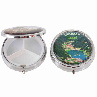 Trabzon Themed Customised Epoxy Round Pill Box 50x15 mm - 2