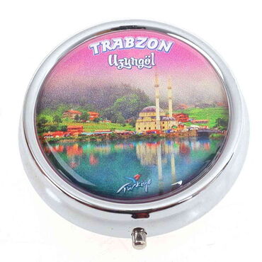 Trabzon Themed Customised Epoxy Round Pill Box 50x15 mm - 4