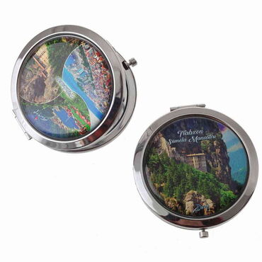 Trabzon Themed Customised Metal Epoxy Travel Make Up Compact Mirror 70x11 mm - 4