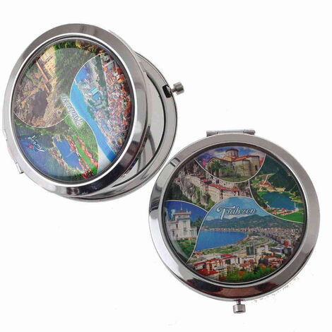 Trabzon Themed Customised Metal Epoxy Travel Make Up Compact Mirror 70x11 mm - 5