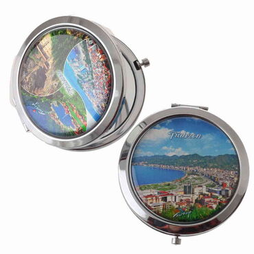 Trabzon Themed Customised Metal Epoxy Travel Make Up Compact Mirror 70x11 mm - 6