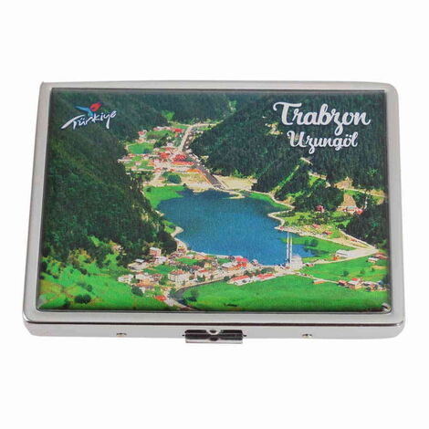 Trabzon Themed Customised Metal Epoxy Travel Pocket Ashtray 50x15 mm - 2