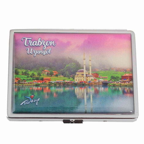 Trabzon Themed Customised Metal Epoxy Travel Pocket Ashtray 50x15 mm - 4