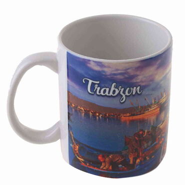 Trabzon Themed Customised Porcelain Souvenir Travel Mug 80x95 mm - 5