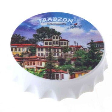 Trabzon Themed Customised Uv Printed Bottle Cap Shaped Plastic Base Bottle Opener 63x15 mm - 2