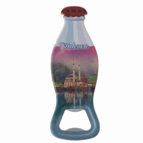 Trabzon Themed Customised Uv Printed Coca Cola Bottle Shape Plastic Base Bottle Opener 42x120 mm - 4