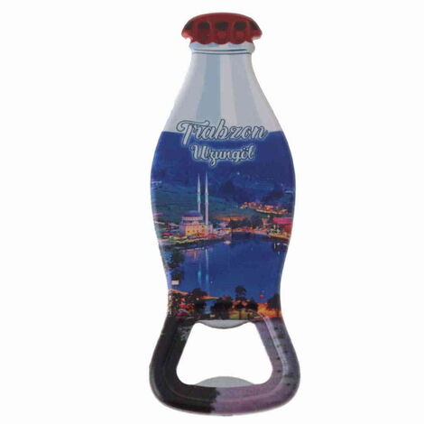 Trabzon Themed Customised Uv Printed Coca Cola Bottle Shape Plastic Base Bottle Opener 42x120 mm - 6