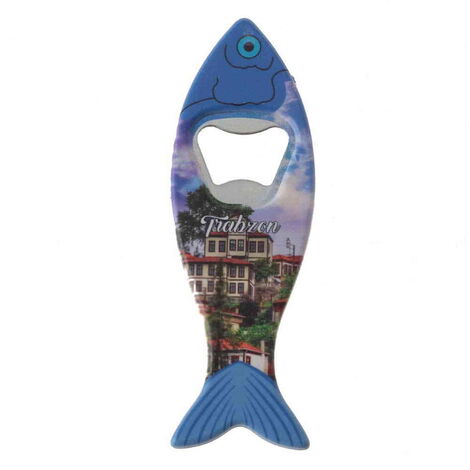 Trabzon Themed Customised UV Printed Fish Shape Printed Plastic Base Bottle Opener 42x130 mm - 5