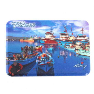 Trabzon Themed Customised UV Printed Plastic Base Rectangle Fridge Magnet 80x50 mm - 6