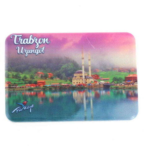 Trabzon Themed Customised UV Printed Plastic Base Rectangle Fridge Magnet 80x50 mm - 9