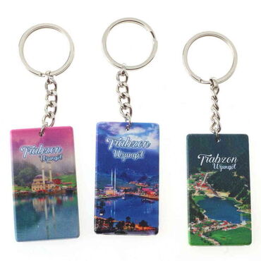 Trabzon Themed Customised UV Printed Plastic Base Rectangle Keyring 31x106 mm - 2