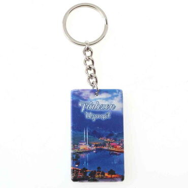 Trabzon Themed Customised UV Printed Plastic Base Rectangle Keyring 31x106 mm - 4