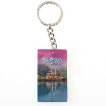 Trabzon Themed Customised UV Printed Plastic Base Rectangle Keyring 31x106 mm - 5