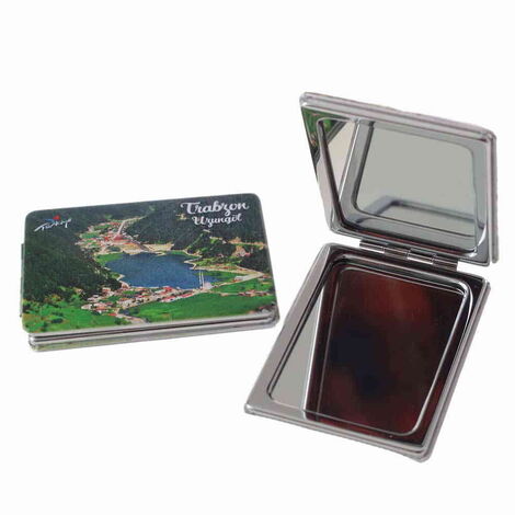 Trabzon Themed Customised Uv Printed Rectangle Compact Mirror 85x62x11 mm - 2