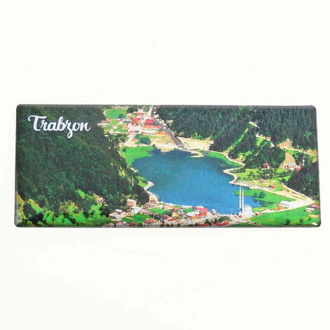 Trabzon Themed Epoxy Dome Panaromic Souvenir Fridge Magnet 120x50 cm - 3