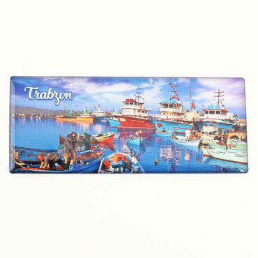 Trabzon Themed Epoxy Dome Panaromic Souvenir Fridge Magnet 120x50 cm - 6