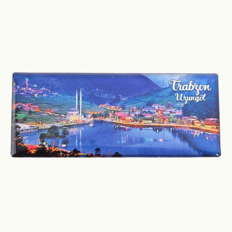 Trabzon Themed Epoxy Dome Panaromic Souvenir Fridge Magnet 120x50 cm - 7