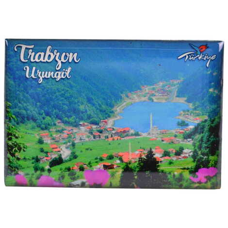 Trabzon Themed Epoxy Dome Rectangle Souvenir Fridge Magnet 80x55 cm - 6